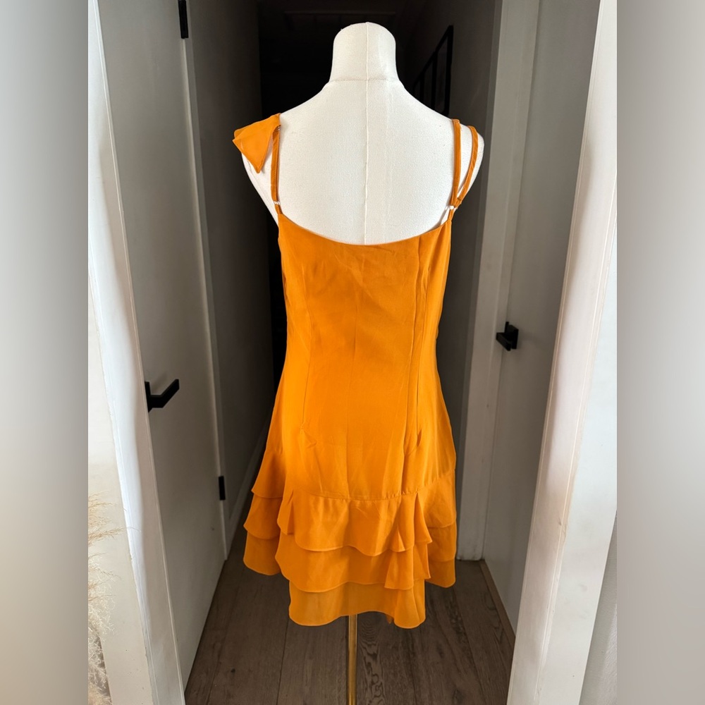 Lulu's Mustard Yellow Ruffle Mini Dress - Picture 6 of 7